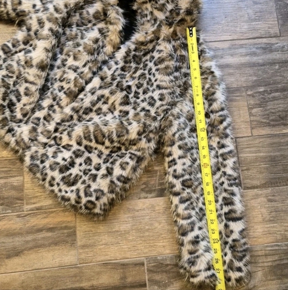 XS-M Faux Fur Animal Leopard Print Fully Lined Coat Jacket, Cotton On NWT - Picture 10 of 16